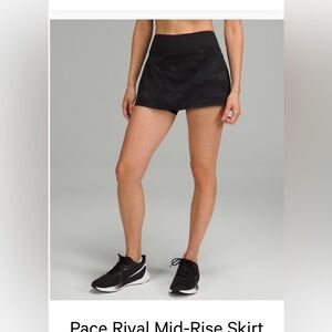 Lululemon Black Camo Skirt Pace Rival Tennis Skort